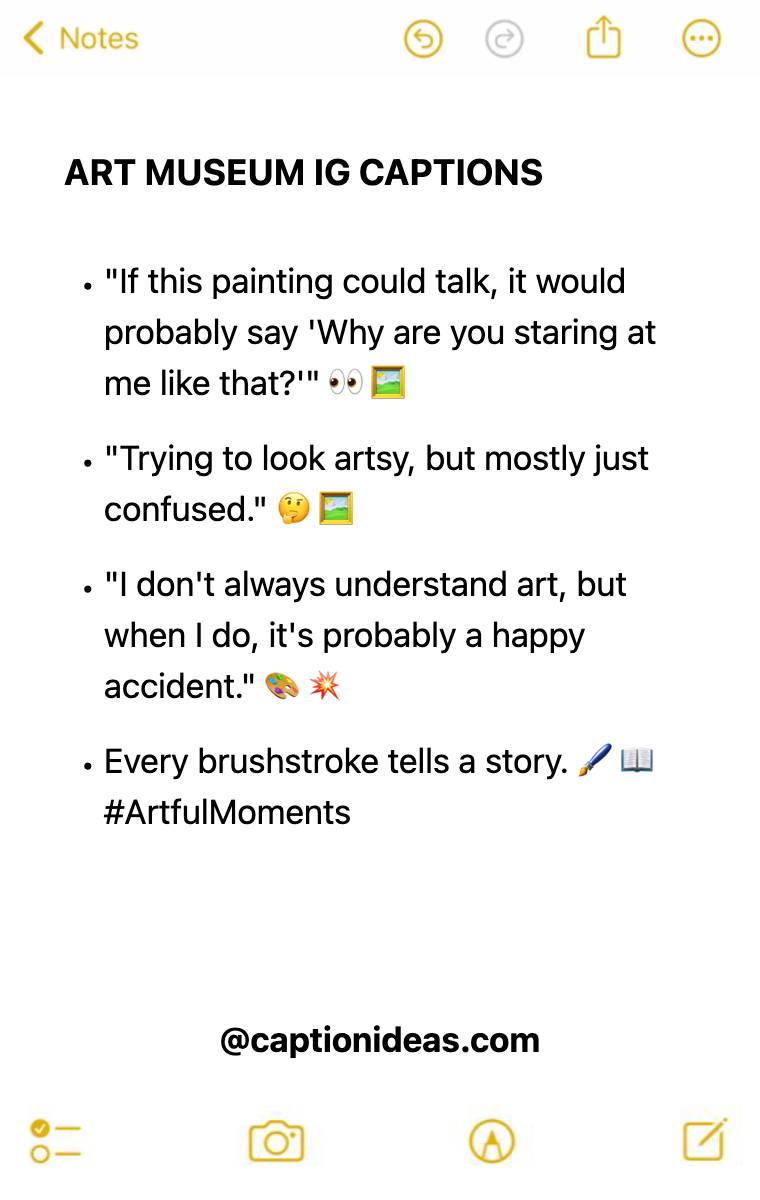 art museum Apple Notes Style