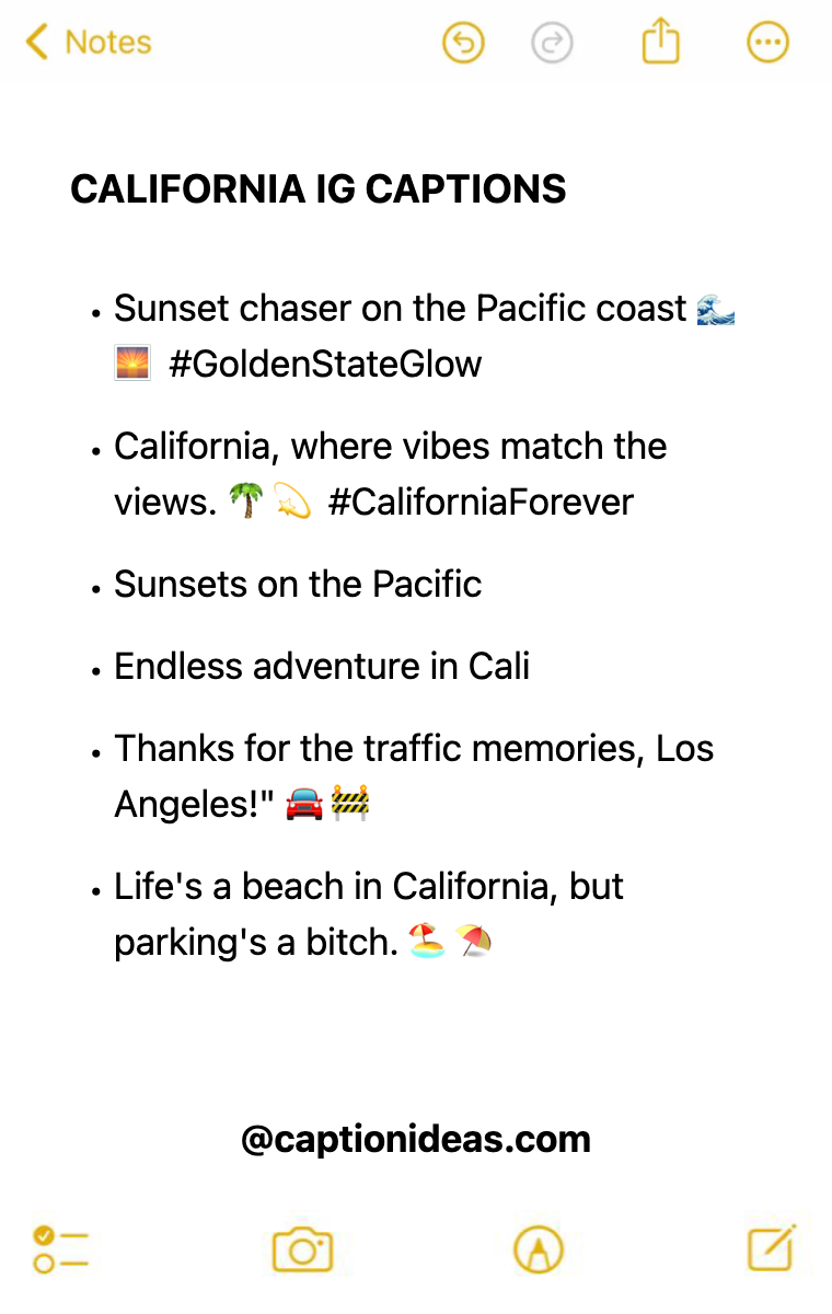 california Apple Notes Style