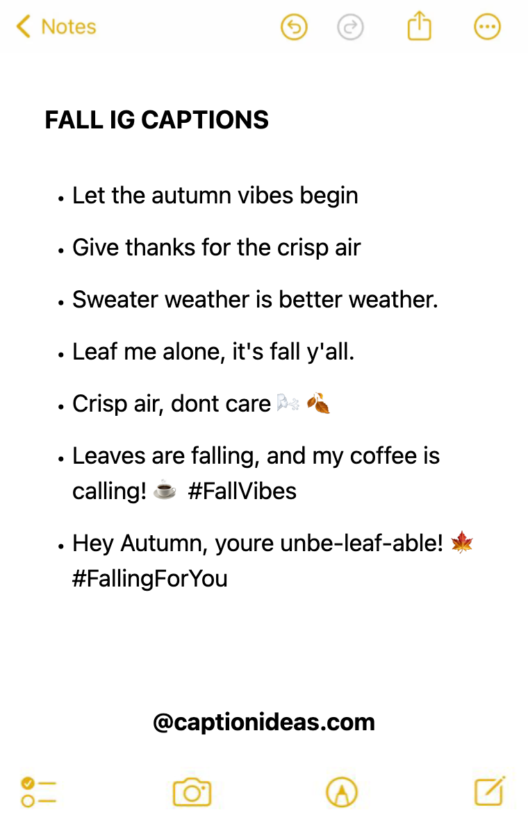 fall Apple Notes Style