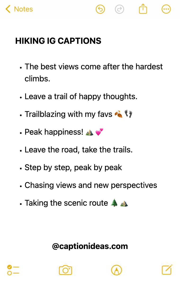 hiking Apple Notes Style