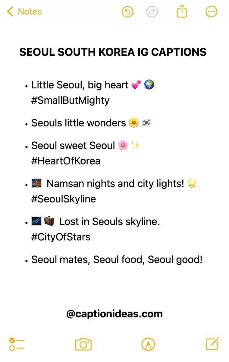 seoul south korea Apple Notes Style