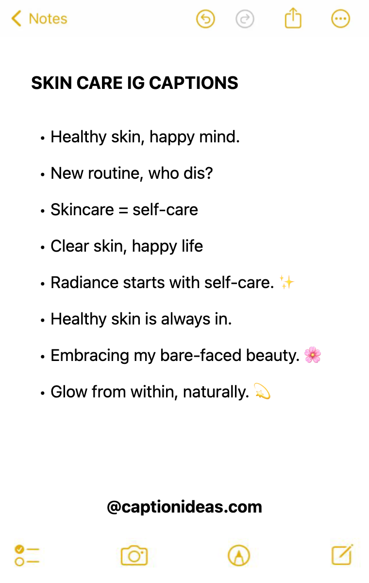 skin care Apple Notes Style